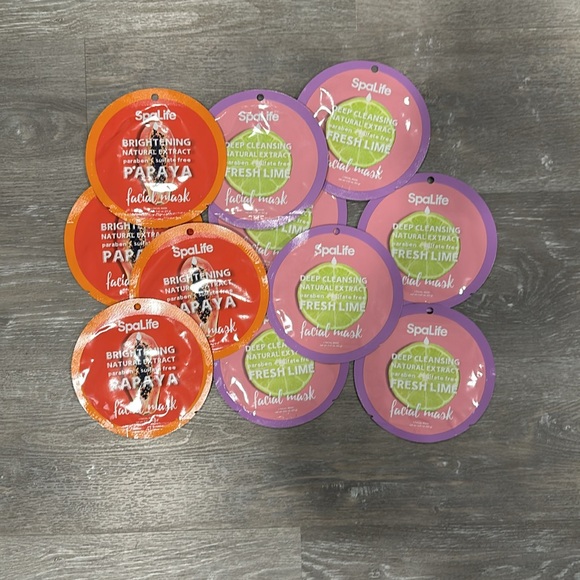 SpaLife Facial Masks 4 Brightening Natural Extract/7 SpaLife Deep Cleansing NEW! - Picture 2 of 9